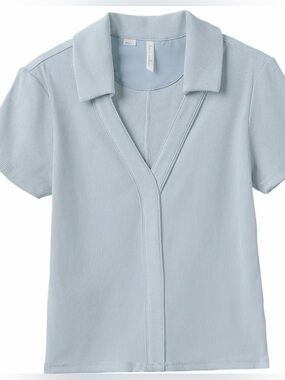 Travis Mathew Light Blue Ribbed V-Neck Polo